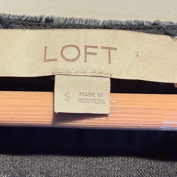 loft blouse women's Square Neck Blouse Gray small some intentional fraying - Picture 2 of 9